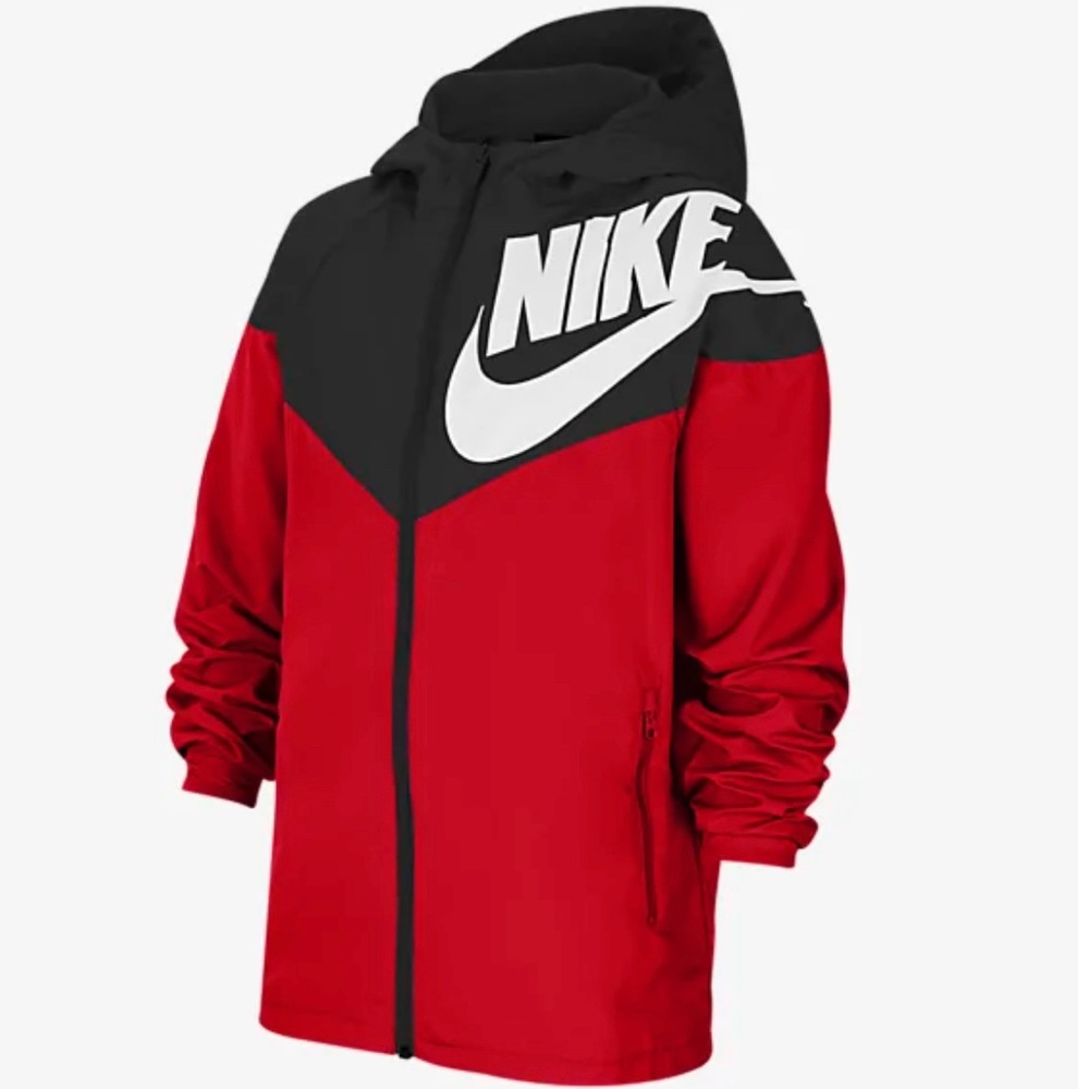 Nike Youth red windbreaker Windrunner jacket. Youth size M loose fit.